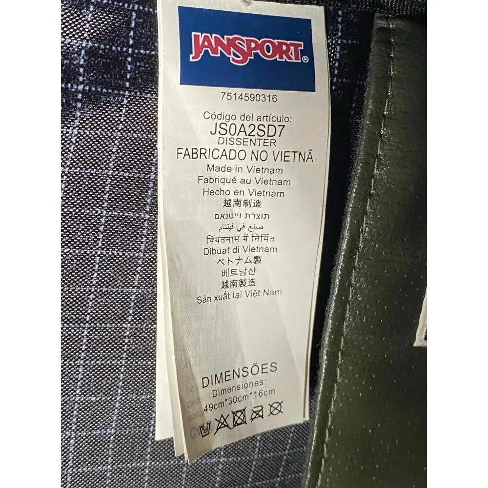 JanSport Dissenter Backpack /Laptop Military Green / Black Suede